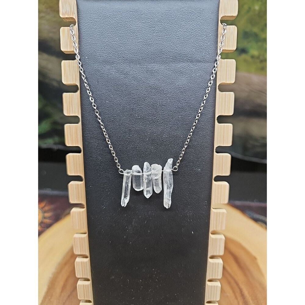 Quartz Crystal Necklace 16in Chain